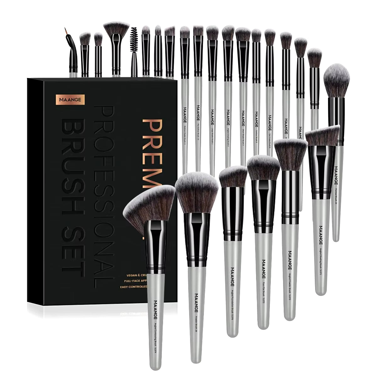 Professional Gift Box 25 Pieces Makeup Brushes Kit Face Eye Beauty Brushes for Foundation Conceal Eyeshadow Contour Brush