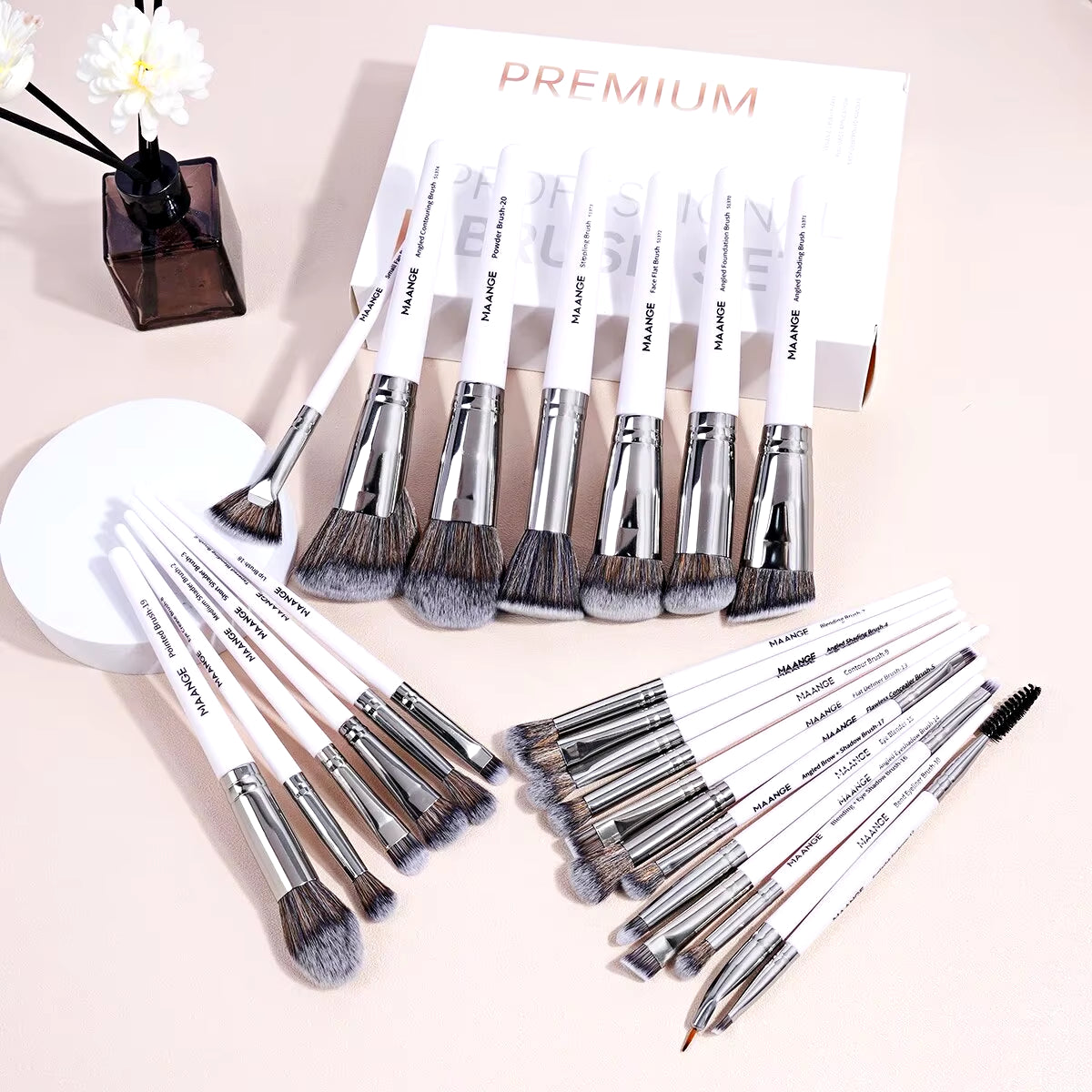 Professional Gift Box 25 Pieces Makeup Brushes Kit Face Eye Beauty Brushes for Foundation Conceal Eyeshadow Contour Brush