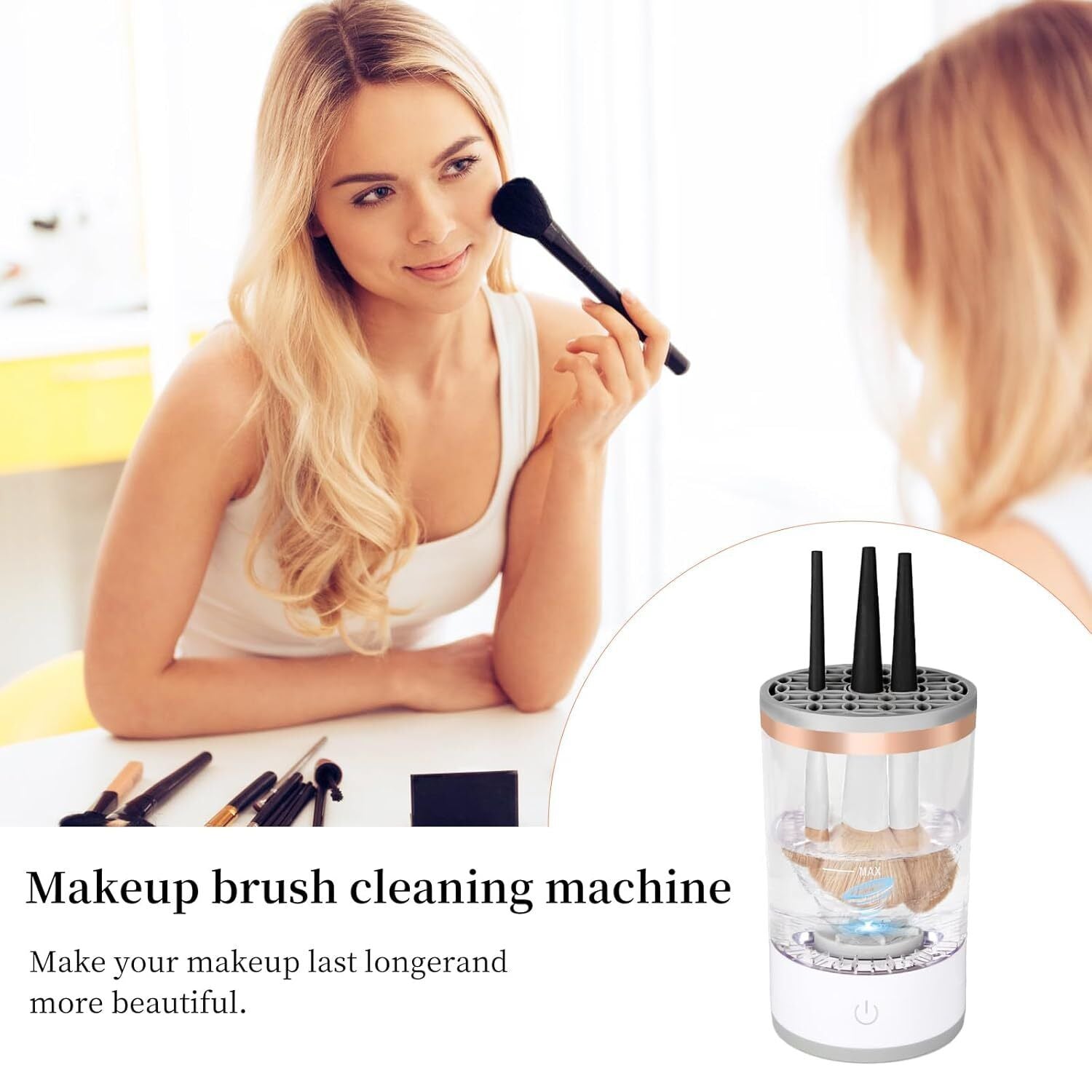 Electric Makeup Brush Cleaner Machine Portable Automatic USB Brush Cleaning Tool