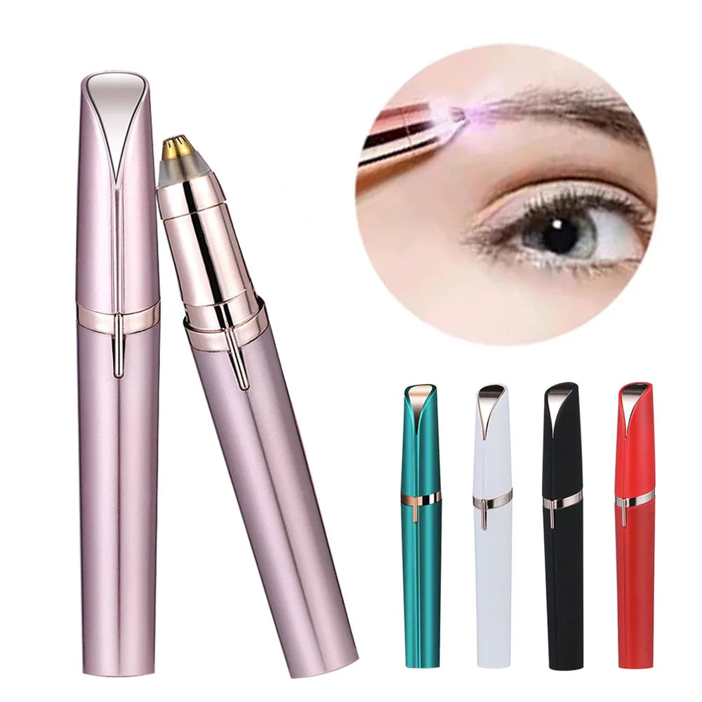 Womens Electric Eyebrow Trimmer Eye Brow Shaper Pencil Face Hair Remover for Women Automatic Eyebrow Shavers Pocketknife